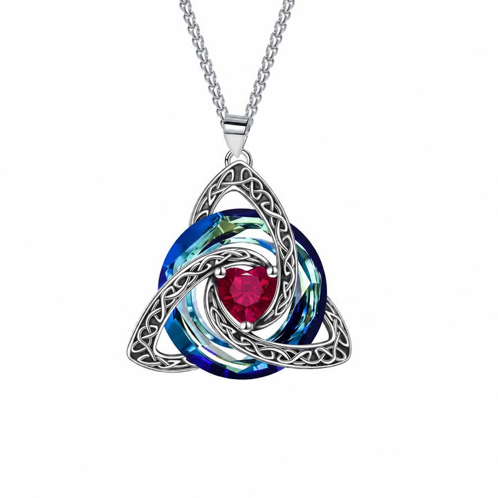 FREE Today: Triquetra Pendant Guardian Amulet Celtic Birthstone Necklace Witchy Jewelry - Necklace - July - image 7