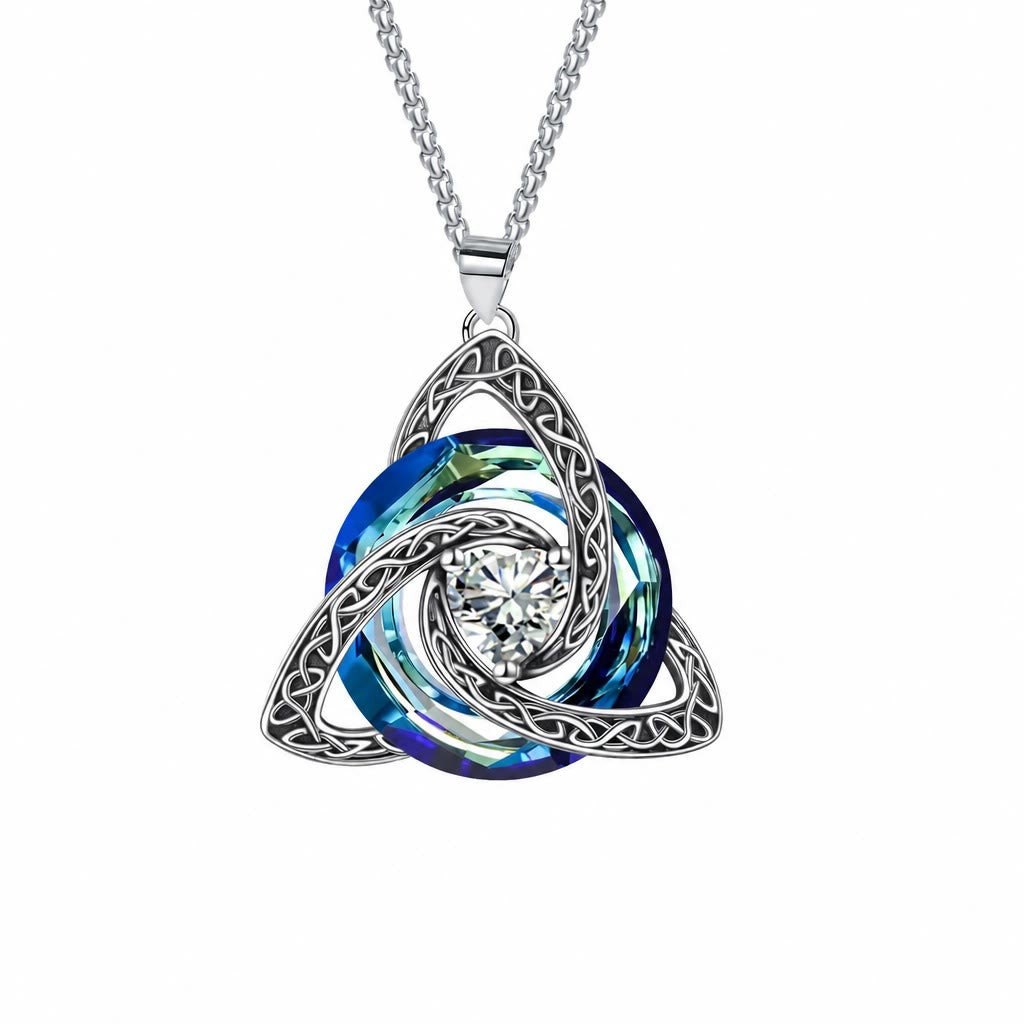 FREE Today: Triquetra Pendant Guardian Amulet Celtic Birthstone Necklace Witchy Jewelry - Necklace - April - image 4