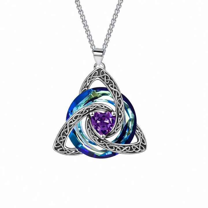 FREE Today: Triquetra Pendant Guardian Amulet Celtic Birthstone Necklace Witchy Jewelry - Necklace - February - image 2