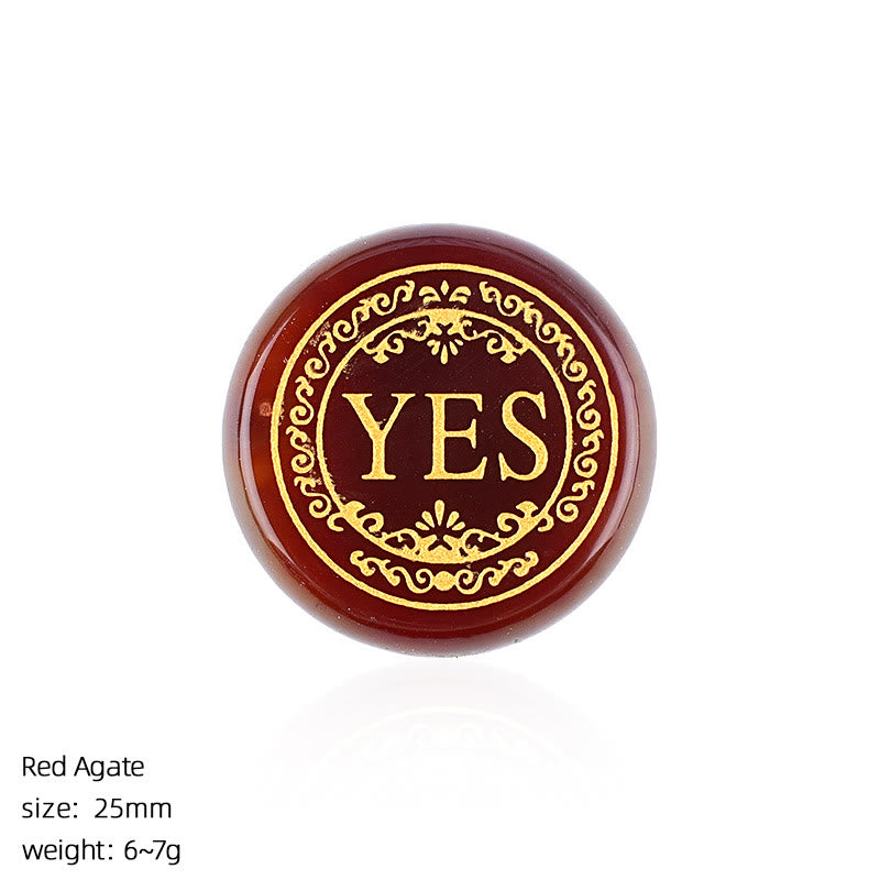 FREE Today: 25mm Natural Crystal Yes or No Decision Coin Double Sides Engraved Tabletop Meditation Decor - Red Agate - image 11