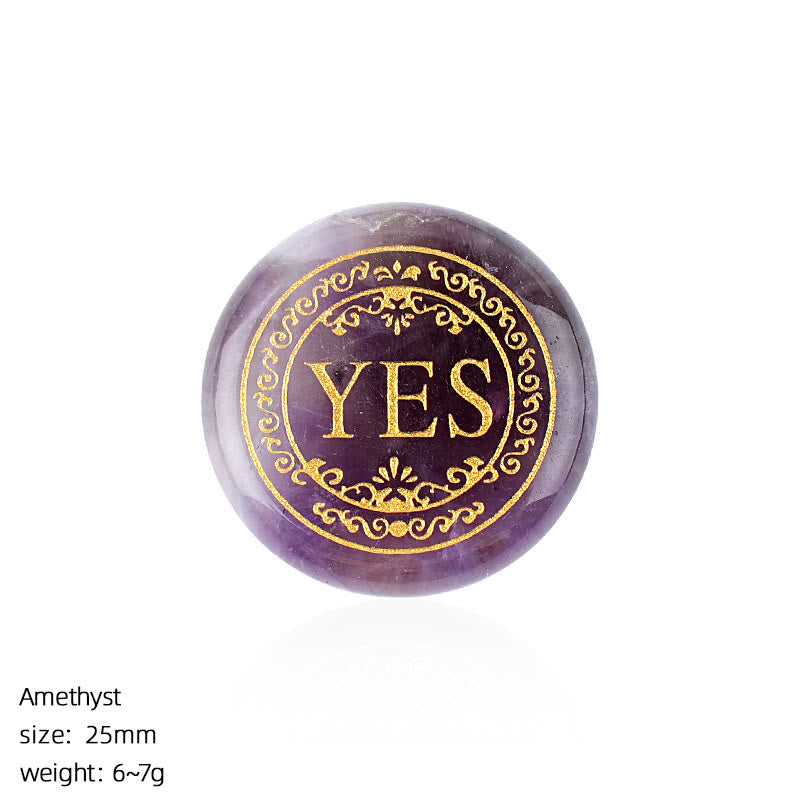 FREE Today: 25mm Natural Crystal Yes or No Decision Coin Double Sides Engraved Tabletop Meditation Decor - Amethyst - image 8