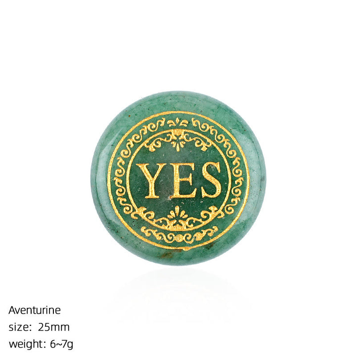 FREE Today: 25mm Natural Crystal Yes or No Decision Coin Double Sides Engraved Tabletop Meditation Decor - Green Aventurine - image 12