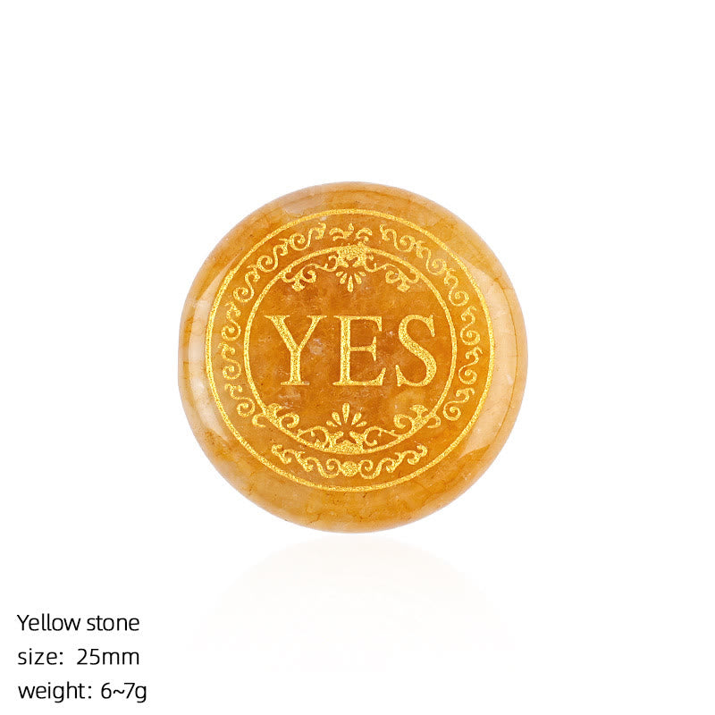 FREE Today: 25mm Natural Crystal Yes or No Decision Coin Double Sides Engraved Tabletop Meditation Decor - Yellow Jade - image 15