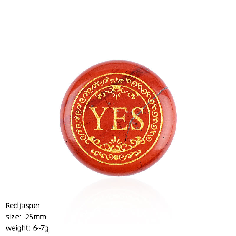 FREE Today: 25mm Natural Crystal Yes or No Decision Coin Double Sides Engraved Tabletop Meditation Decor - Red Jasper - image 13
