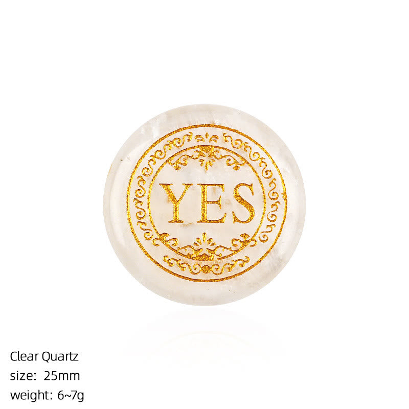 FREE Today: 25mm Natural Crystal Yes or No Decision Coin Double Sides Engraved Tabletop Meditation Decor - Clear Crystal - image 17