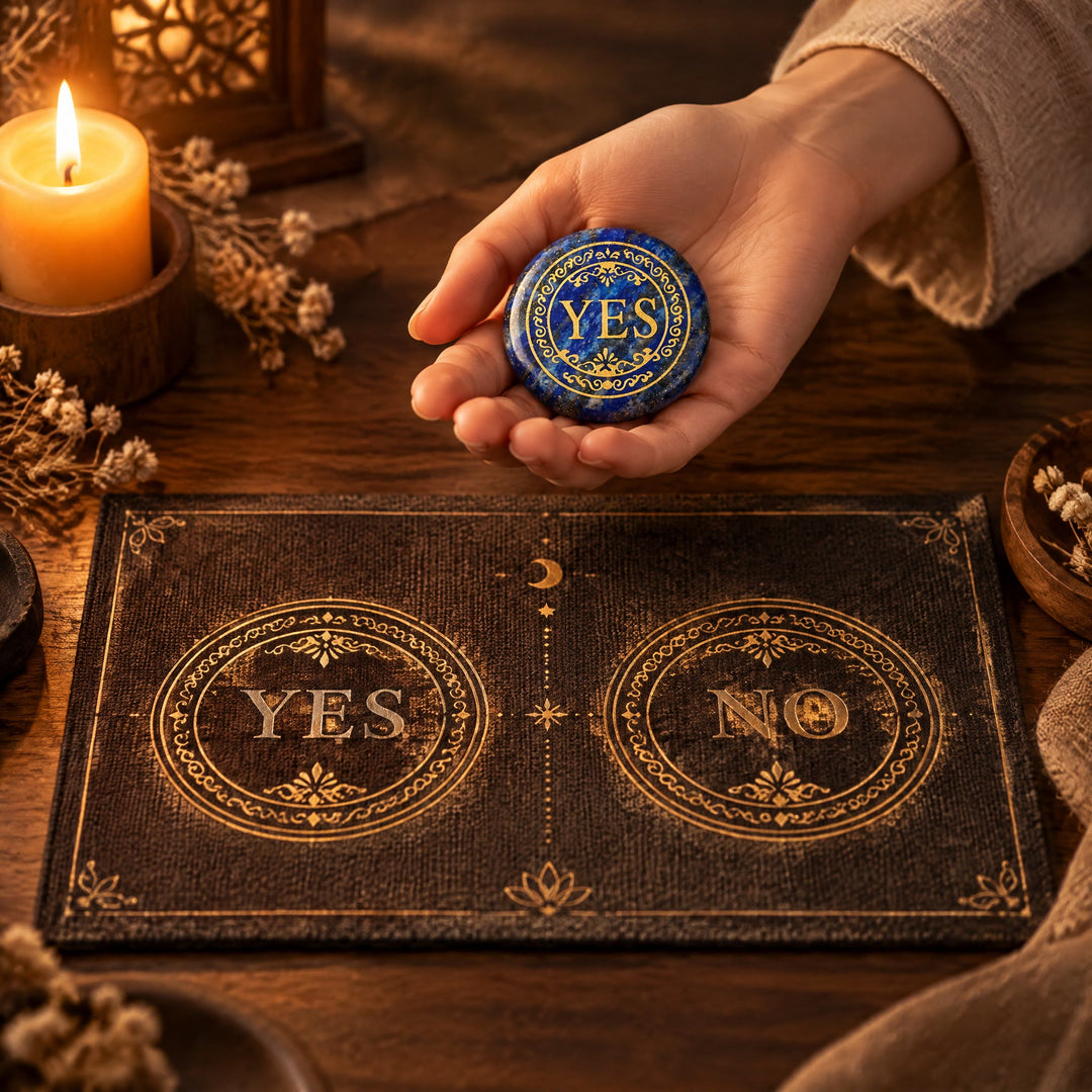 FREE Today: 25mm Natural Crystal Yes or No Decision Coin Double Sides Engraved Tabletop Meditation Decor - image 19