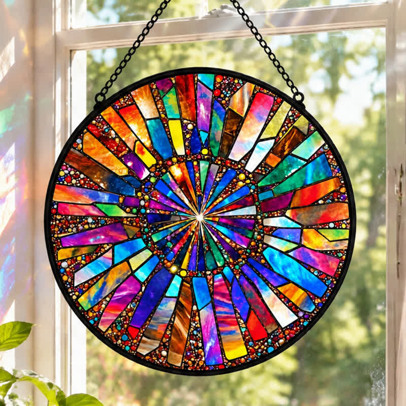 Olivenorma Rainbow Chakra Mandala Spiritual Stained Glass Sun Catcher - image 1