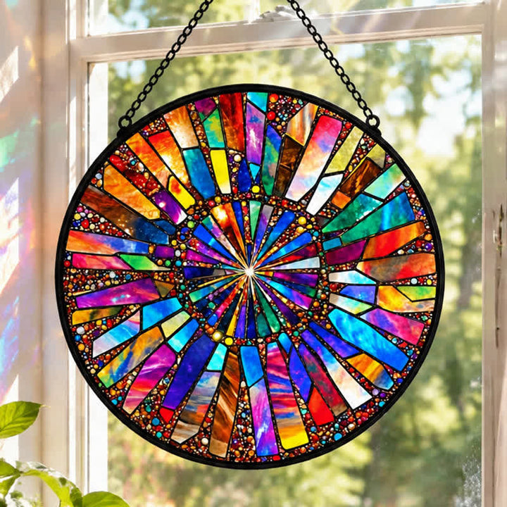 Olivenorma Rainbow Chakra Mandala Spiritual Stained Glass Sun Catcher - image 1