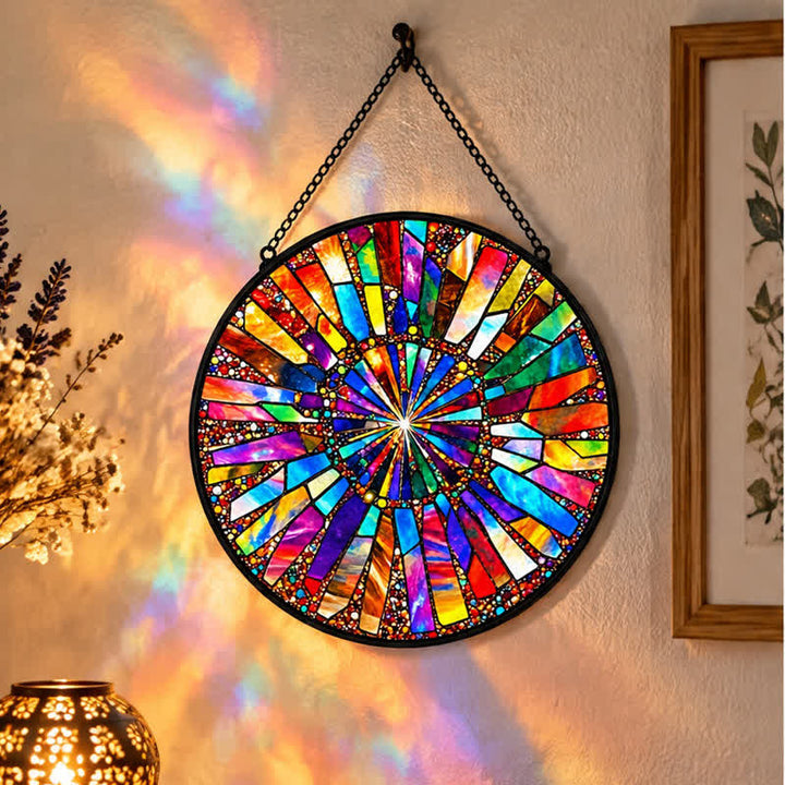 Olivenorma Rainbow Chakra Mandala Spiritual Stained Glass Sun Catcher - image 3