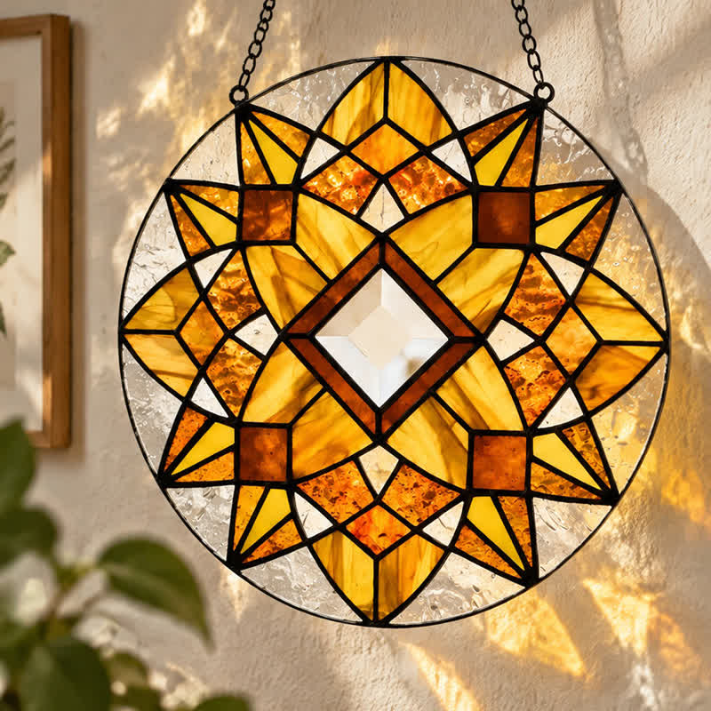 Olivenorma Eight-Pointed Star Sacred Geometry Mandala Stained Glass Sun Catcher - image 3