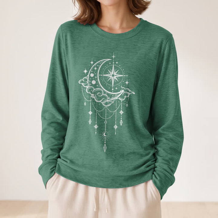 Olivenorma Soft Blend Moon Cloud Star Dreamcatcher Celestial Print Women's Long Sleeve Shirt - image 23