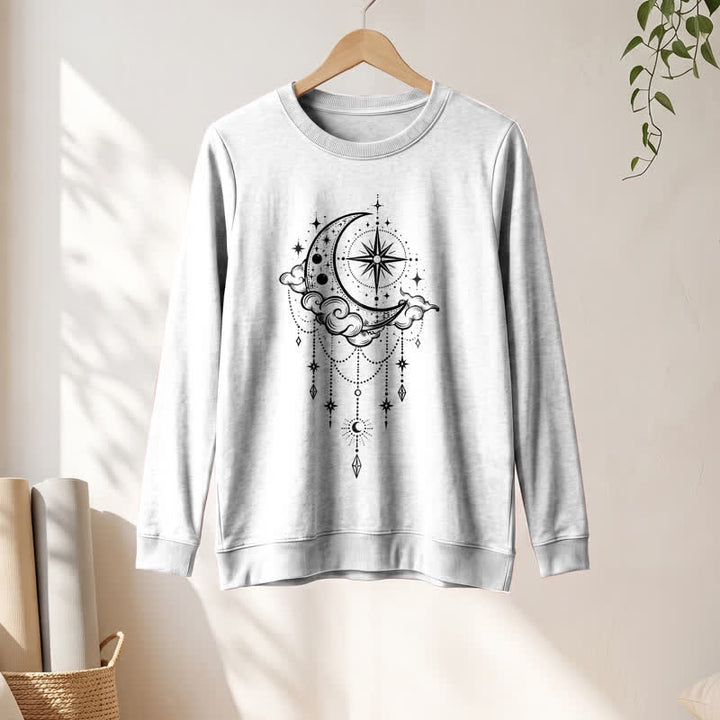 Olivenorma Soft Blend Moon Cloud Star Dreamcatcher Celestial Print Women's Long Sleeve Shirt - image 4