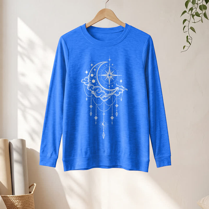 Olivenorma Soft Blend Moon Cloud Star Dreamcatcher Celestial Print Women's Long Sleeve Shirt - image 16