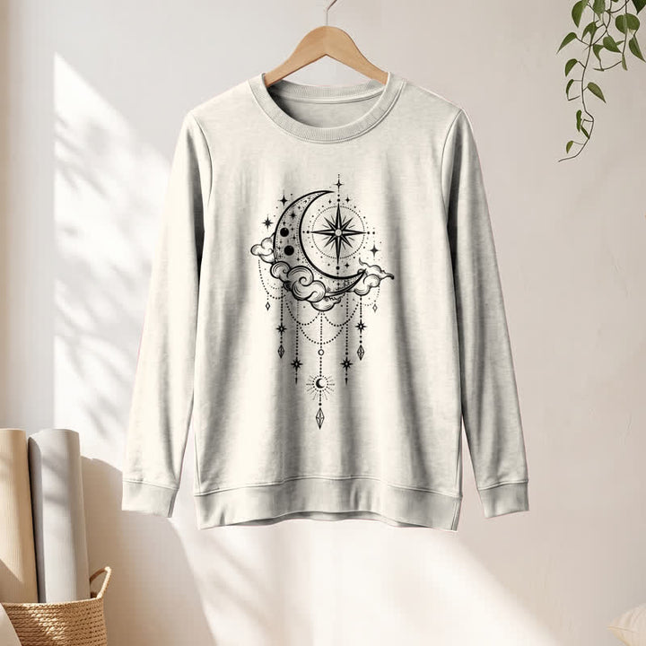 Olivenorma Soft Blend Moon Cloud Star Dreamcatcher Celestial Print Women's Long Sleeve Shirt - image 10