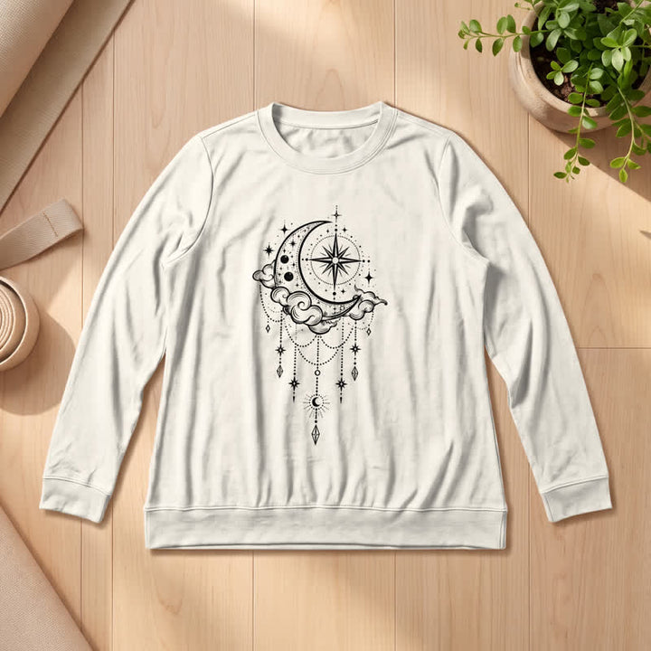 Olivenorma Soft Blend Moon Cloud Star Dreamcatcher Celestial Print Women's Long Sleeve Shirt - Sand Color - 2XL - image 9