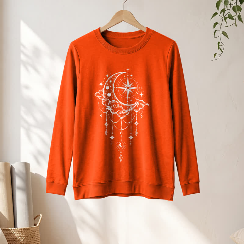 Olivenorma Soft Blend Moon Cloud Star Dreamcatcher Celestial Print Women's Long Sleeve Shirt - image 28