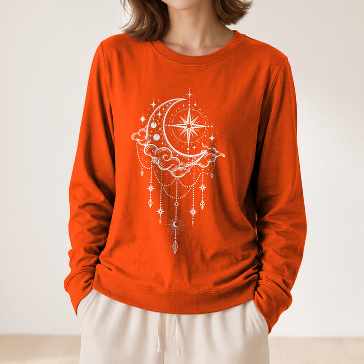 Olivenorma Soft Blend Moon Cloud Star Dreamcatcher Celestial Print Women's Long Sleeve Shirt - image 29