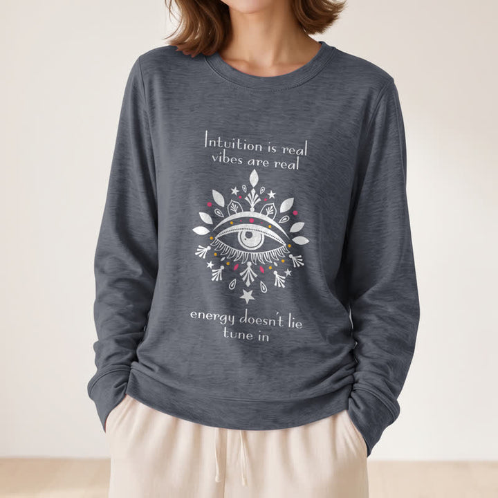 Olivenorma Soft Blend All Seeing Eye Intuition Quote Print Women's Long Sleeve Shirt - image 14