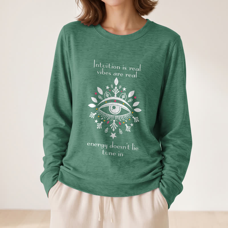 Olivenorma Soft Blend All Seeing Eye Intuition Quote Print Women's Long Sleeve Shirt - image 23
