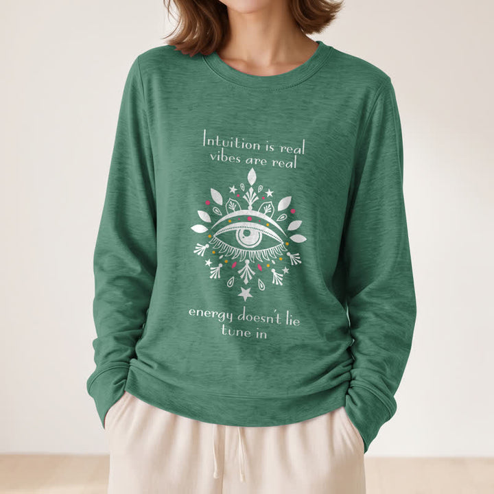 Olivenorma Soft Blend All Seeing Eye Intuition Quote Print Women's Long Sleeve Shirt - image 23