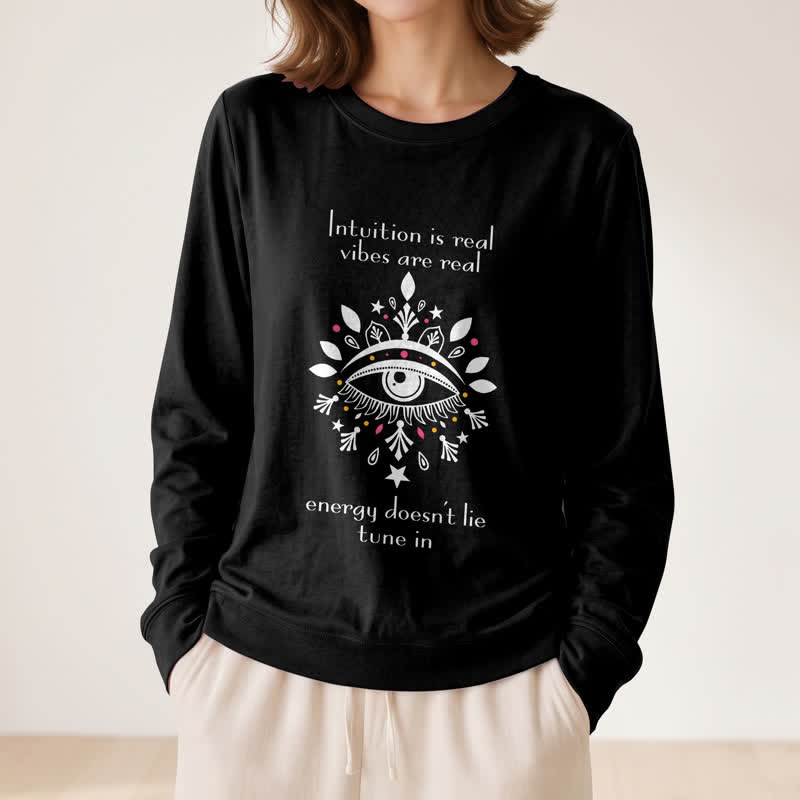 Olivenorma Soft Blend All Seeing Eye Intuition Quote Print Women's Long Sleeve Shirt - image 5