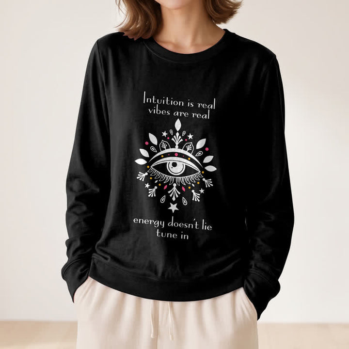 Olivenorma Soft Blend All Seeing Eye Intuition Quote Print Women's Long Sleeve Shirt - image 5