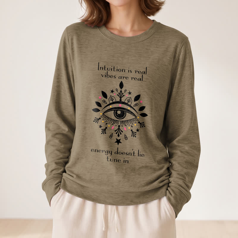 Olivenorma Soft Blend All Seeing Eye Intuition Quote Print Women's Long Sleeve Shirt - image 26