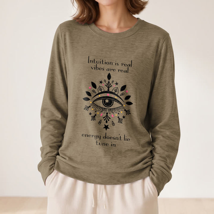 Olivenorma Soft Blend All Seeing Eye Intuition Quote Print Women's Long Sleeve Shirt - image 26