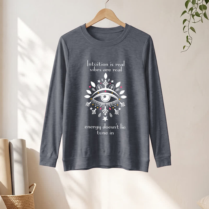 Olivenorma Soft Blend All Seeing Eye Intuition Quote Print Women's Long Sleeve Shirt - image 13
