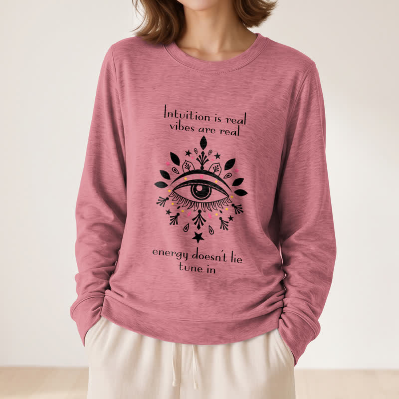Olivenorma Soft Blend All Seeing Eye Intuition Quote Print Women's Long Sleeve Shirt - image 8