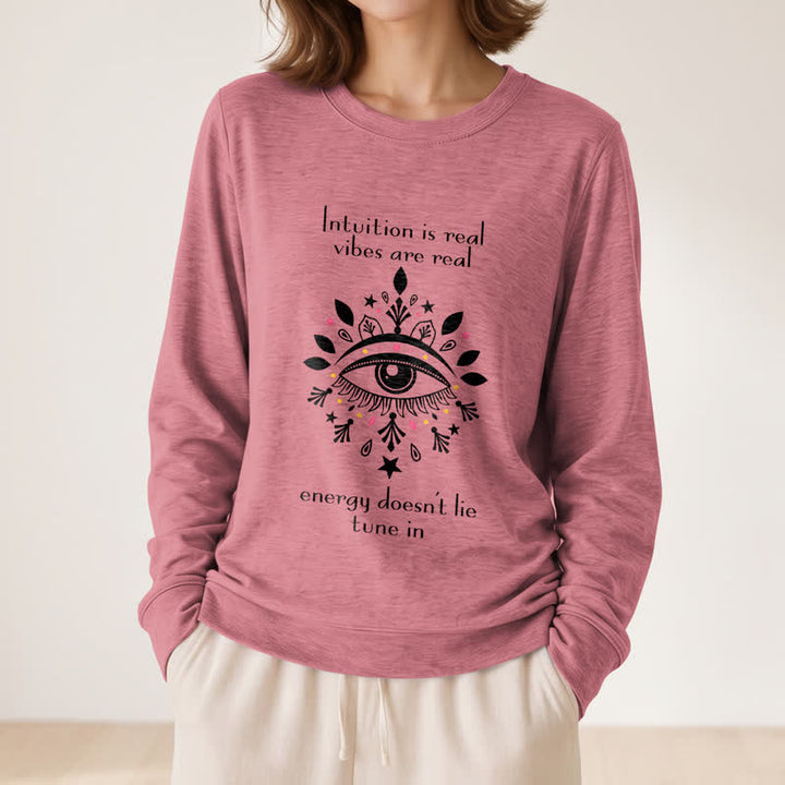 Olivenorma Soft Blend All Seeing Eye Intuition Quote Print Women's Long Sleeve Shirt - image 8