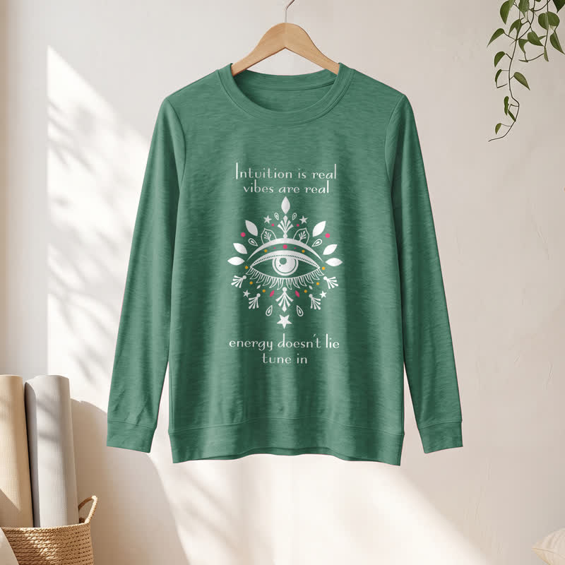 Olivenorma Soft Blend All Seeing Eye Intuition Quote Print Women's Long Sleeve Shirt - image 22