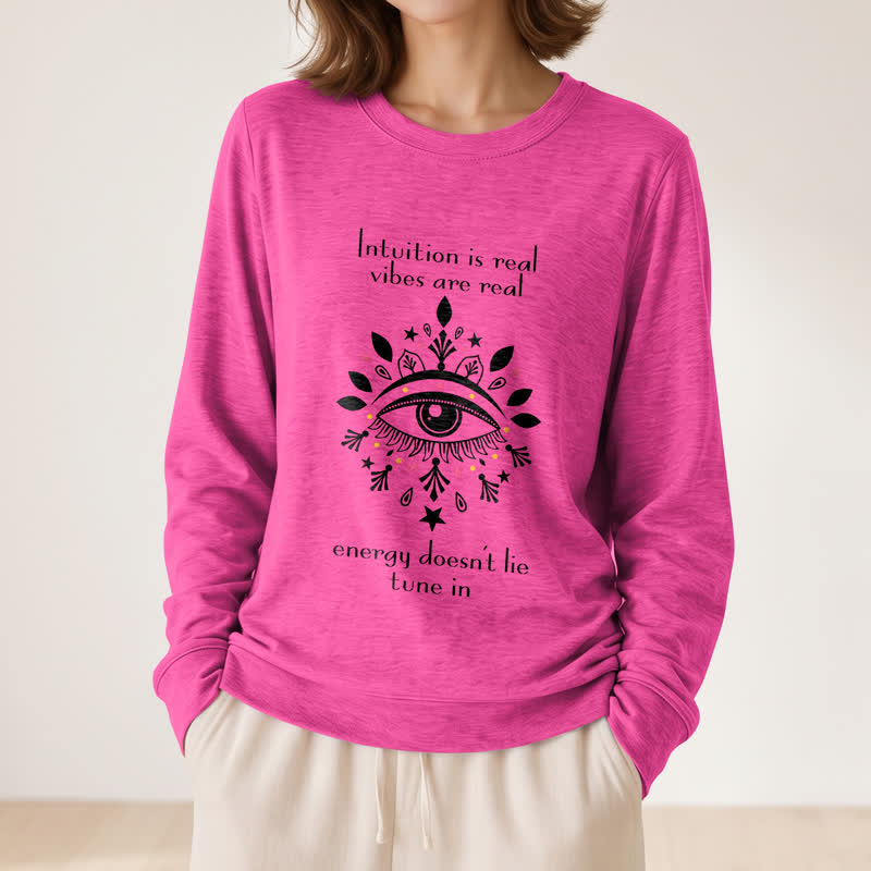 Olivenorma Soft Blend All Seeing Eye Intuition Quote Print Women's Long Sleeve Shirt - image 20