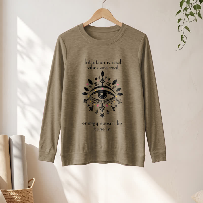 Olivenorma Soft Blend All Seeing Eye Intuition Quote Print Women's Long Sleeve Shirt - image 25