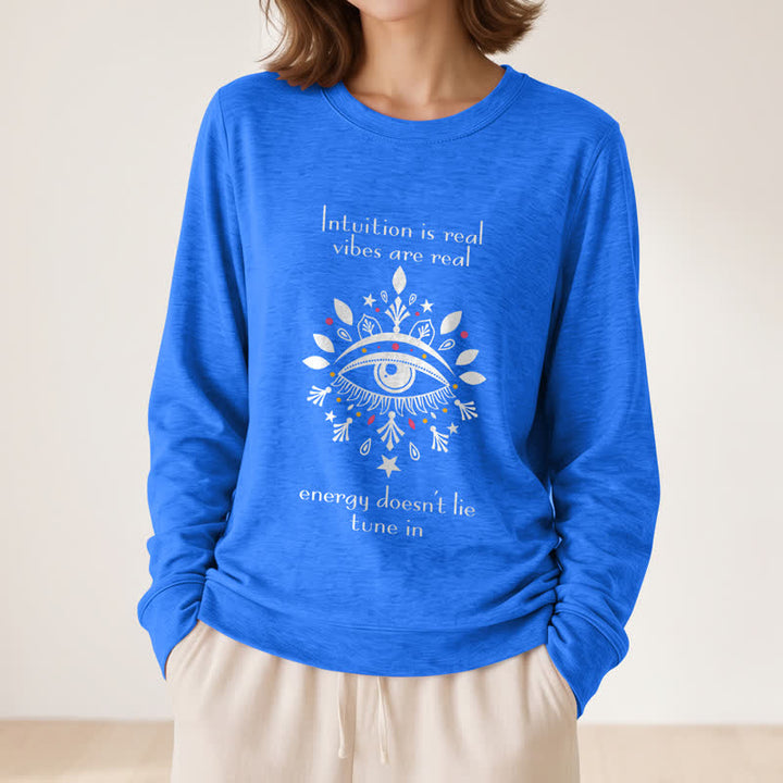 Olivenorma Soft Blend All Seeing Eye Intuition Quote Print Women's Long Sleeve Shirt - image 17