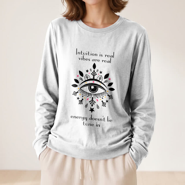 Olivenorma Soft Blend All Seeing Eye Intuition Quote Print Women's Long Sleeve Shirt - image 2
