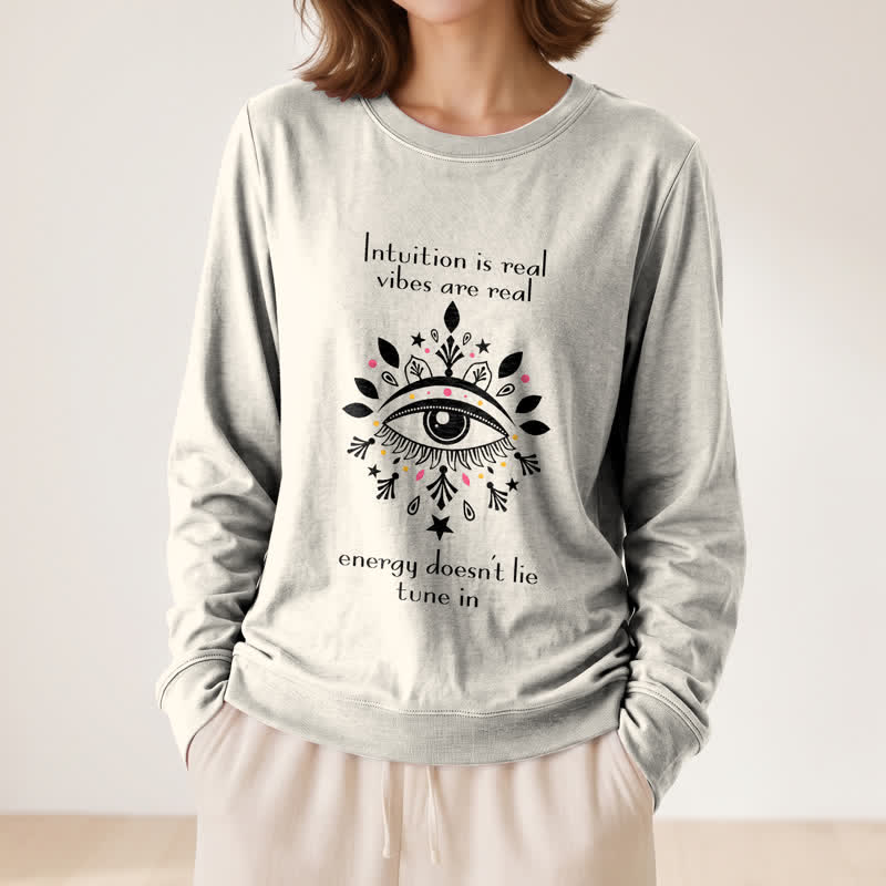 Olivenorma Soft Blend All Seeing Eye Intuition Quote Print Women's Long Sleeve Shirt - image 11
