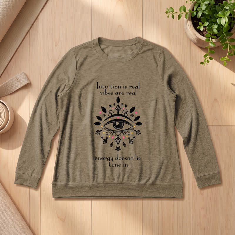 Olivenorma Soft Blend All Seeing Eye Intuition Quote Print Women's Long Sleeve Shirt - Coffee - 2XL - image 24