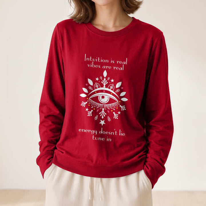Olivenorma Soft Blend All Seeing Eye Intuition Quote Print Women's Long Sleeve Shirt - image 32