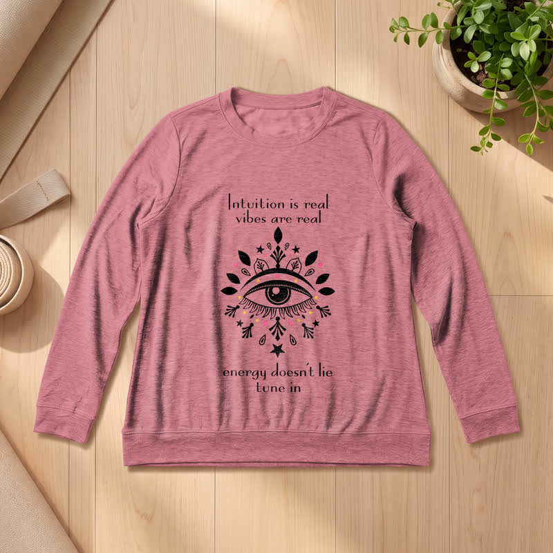 Olivenorma Soft Blend All Seeing Eye Intuition Quote Print Women's Long Sleeve Shirt - Rose Gold - 2XL - image 6