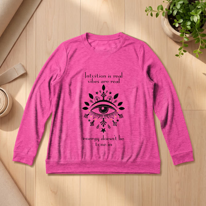Olivenorma Soft Blend All Seeing Eye Intuition Quote Print Women's Long Sleeve Shirt - Rose - 2XL - image 18