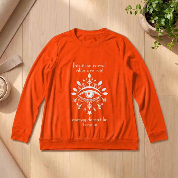 Olivenorma Soft Blend All Seeing Eye Intuition Quote Print Women's Long Sleeve Shirt - Orange - 2XL - image 27