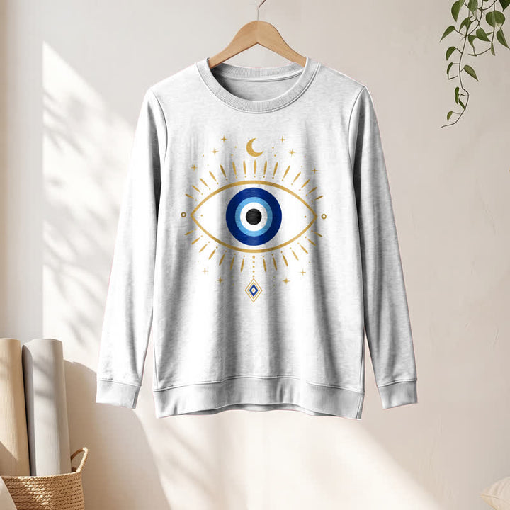 Olivenorma Soft Blend Evil Eye Moon Star Print Women's Long Sleeve Shirt - image 1