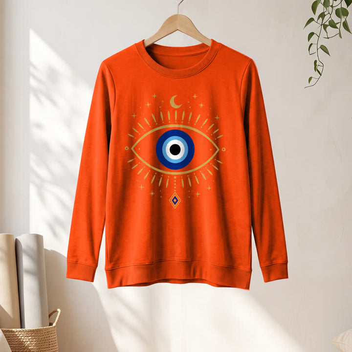 Olivenorma Soft Blend Evil Eye Moon Star Print Women's Long Sleeve Shirt - image 28