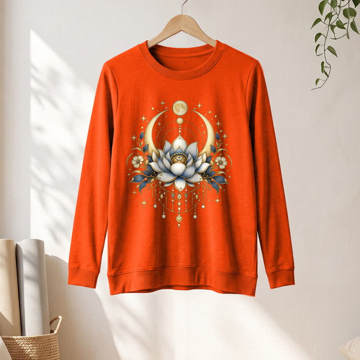 Olivenorma Soft Blend Lotus Moon Star Bead Celestial Print Women's Long Sleeve Shirt - image 28