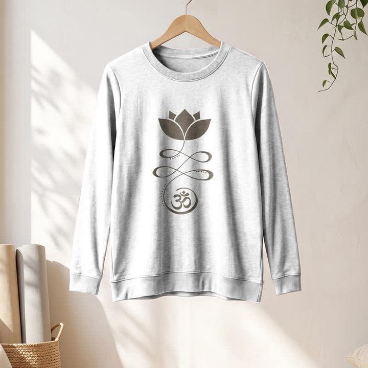Olivenorma Soft Blend Lotus Unalome Om Symbol Print Women's Long Sleeve Shirt - image 4