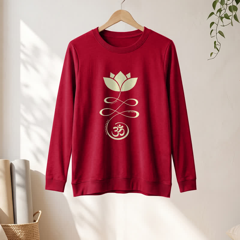 Olivenorma Soft Blend Lotus Unalome Om Symbol Print Women's Long Sleeve Shirt - image 31