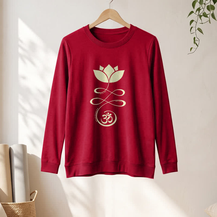 Olivenorma Soft Blend Lotus Unalome Om Symbol Print Women's Long Sleeve Shirt - image 31