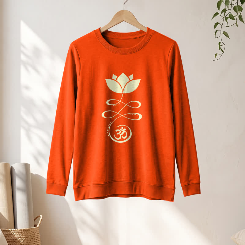 Olivenorma Soft Blend Lotus Unalome Om Symbol Print Women's Long Sleeve Shirt - image 28