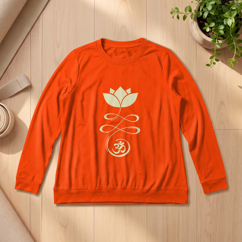 Olivenorma Soft Blend Lotus Unalome Om Symbol Print Women's Long Sleeve Shirt - Orange - 2XL - image 27